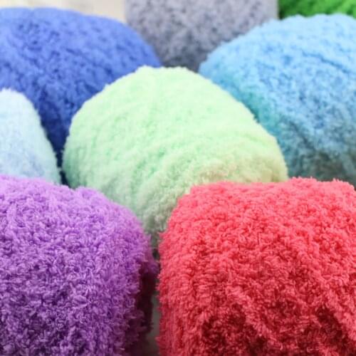 Celine lin One Skein Super Soft Warm Coral Fleece Fluffy Knitting Yarn Baby Blanket Yarn