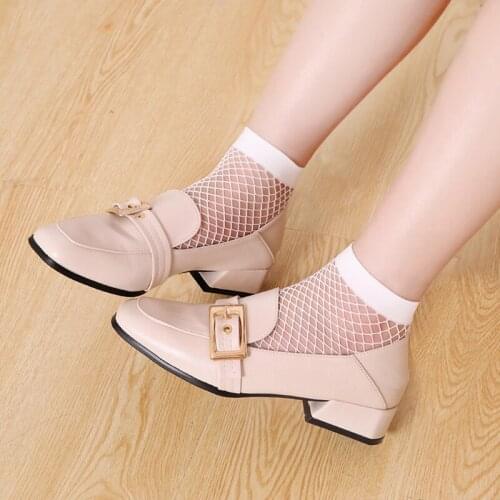 Black White Fishnet Socks Women Hollow Out Sexy Mesh Socks Harajuku Streetwear Elasticity Thin Transparent Sokken Vrouwen