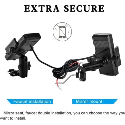 Motorcycle wireless charging mobile phone holder intelligent frequency conversion fast charging 12-120V electric vehicle mobile