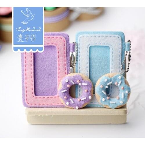Easyhandmade Donuts Card Holder Set Cut-Free Non-Woven Felt DIY Package 2 in 1