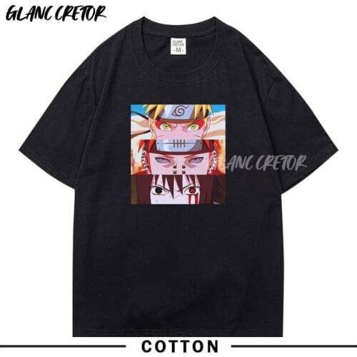 Japanese Pain T-Shirt Men 100% Cotton Tshirt Crew Neck Short Sleeved T Shirt Anime Shirt Harajuku Graphic T Shirt