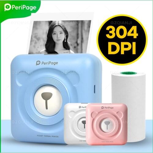 GOOJPRT 304dpi Portable Bluetooth 4.0 Thermal Photo Printer Wireless Inkless Mini Pocket Printers for iOS Android PC W/ Soft Cas