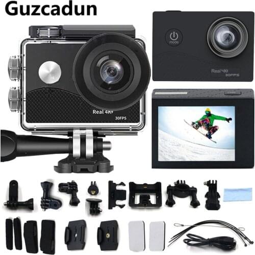Guzcadun 4K Action Camers Wifi Sport Cameras Outdoor Cam 4K Underwater Waterproof Camera Diving Surfing go pro Helmet Cam