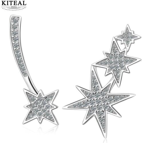 KITEAL 2020 Lovely silver plated Lady stud earrings ins stars women earrings Charming Jewelry Accessories