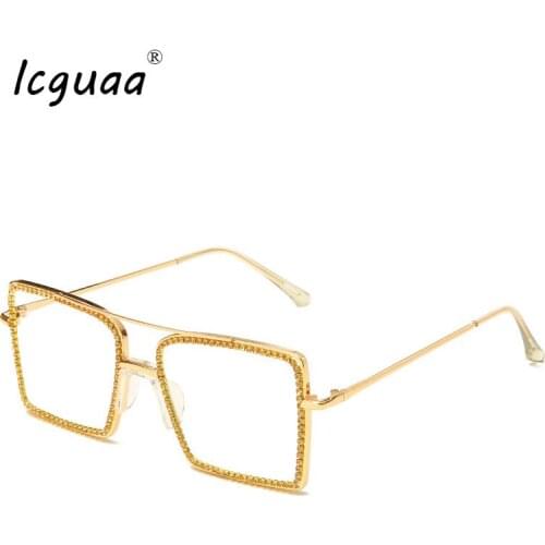 Classic Square Sunglasses Women 2021 Sunglasses Optical Frames Diamond Popular Sun Glasses Men UV400 Shaeds