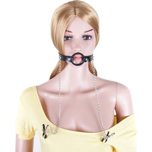 42mm Ball Gag Open Mouth Gag PU Leather Bondage Restraint Oral Gag Adult Games Exotic Slave BDSM Sex Toys for Couples Women