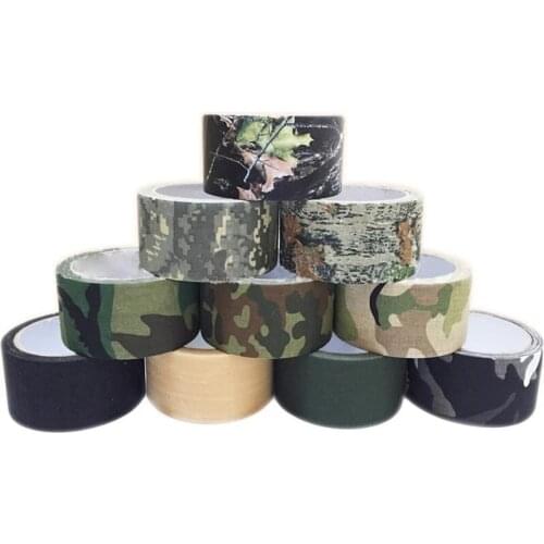 5m10m Camping Camouflage Tape Waterproof Gun Hunting Accessories Cotton Cloth+Hot-melt Outdoor Birds Watching Photographers Tape