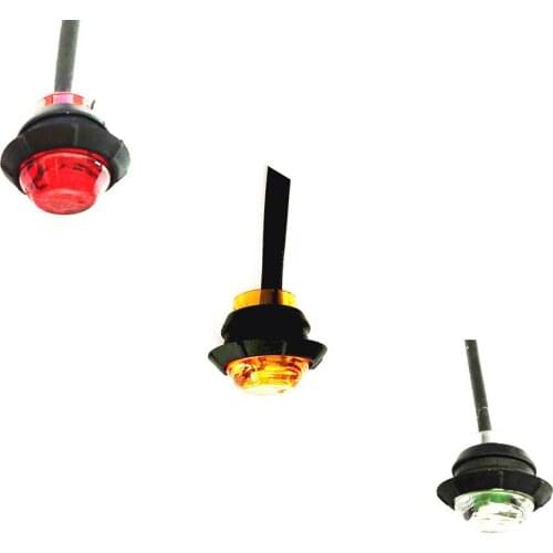 Small Round Amber Mini 3/4" Round Side 3 Led Marker Trailer Boat Bullet Light Lamp Spare Parts Accessories