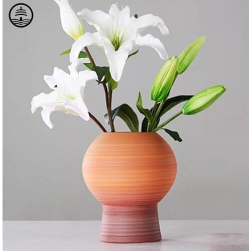 Bao Guang Ta Nordic Style Desktop Painted Ceramic Vase Living Room Study Terracotta Pot Modern Simple Creative Home Decor A2777