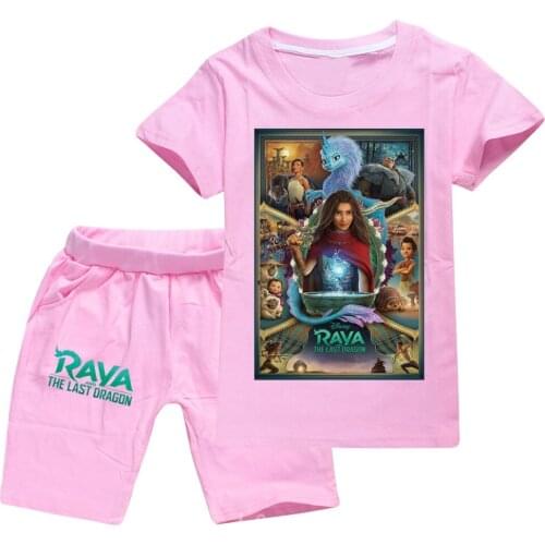 New-Selling Raya and The Last Dragon Print Girls T-shirt Sports Suit Casual Running Suit Summer Short ns Sweatshirts Suit 2-16T