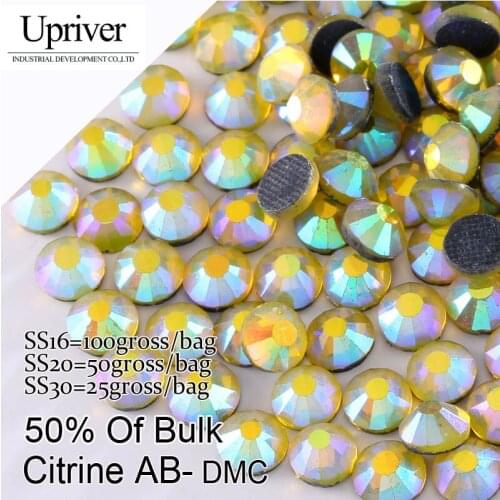 Bulk Packing Shiny Stones Flatback Best Quality SS16 SS20 SS30 Citrine AB Hotfix Rhinestones