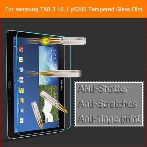 Premium tempered glass film For Samsung Galaxy Tab 3 10.1 P5200 tablet pc Anti-shatter LCD Screen Protector Film