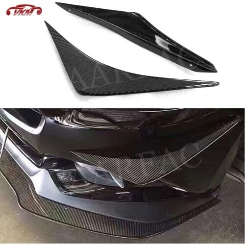 Carbon Fiber Front Bumper Splitters Side Aprons Winglet Wings for Ford Mustang 2015 2016 2017 2018 2019 Shark Fins Canards