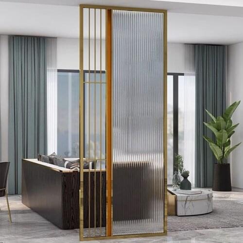 Luxury Stainless Steel Screen, Entrance Partition, Living Room And Bedroom Shelter, Household Metal Glass Screen