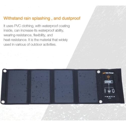 24W Foldable Solar Charger Triple USB Solar Power Bank Panel Module Waterproof Power Generator for iPhone Android Phones GPS