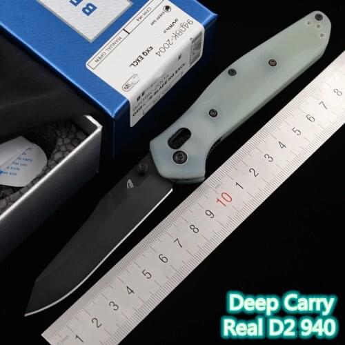 JUFULE Made 940 940BK-2004 Real D2 Steel Mark M4 Blade G10 Handle Camping Kitchen Hunting Pocket Outdoor EDC Tool Folding Knife