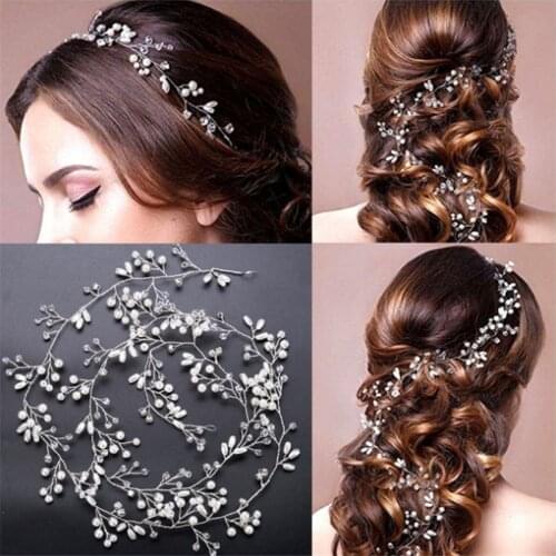 Wedding Hair Accessories Crystal Pearl Hair Belt Wedding Bridal Hair Ornaments Hair Jewelry bride Headdress Headbands