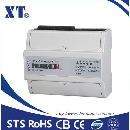 Three phase Din rail KWH Watt hour din-rail energy meter Current Voltage Power Meter Wattmetter Ammeter Voltmeter LCD display