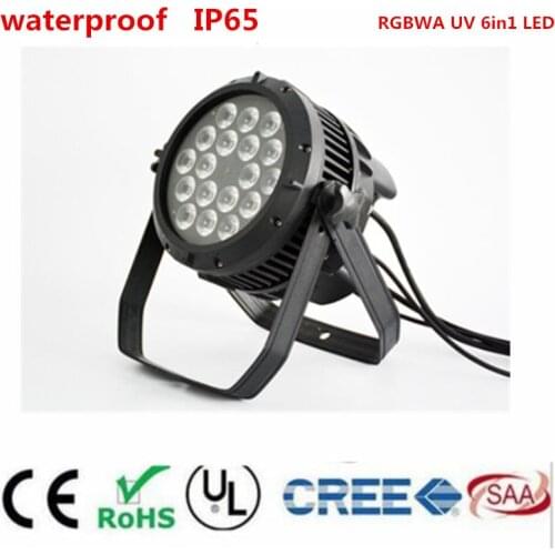IP65 waterproof 18x18W RGBWA UV led Par Light 18x12W 4in1 LED par DMX512 control professional stage DJ equipment disco lights