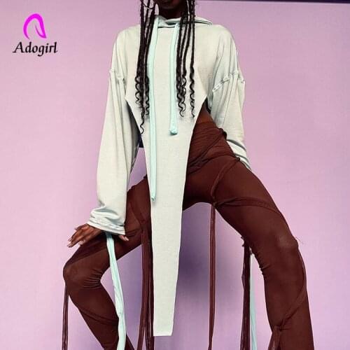 Fitness Women Sweatshirts 2021 Autumn New Solid Long Sleeve Irregular Hoodies Sporty Loose Oversized Streetwear Casual Pullovers