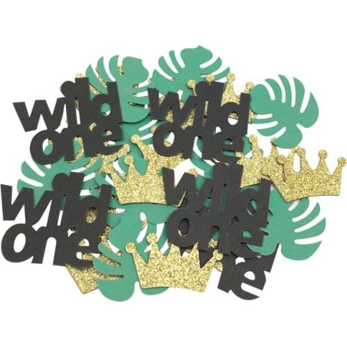 1Pack Wild one Hawaii Turtle Leaf Crown Paper Confetti kids birthday Jungle Animal Party Table Decoration