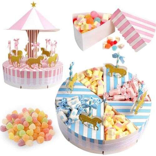 10pc Carousel Candy Box for Birthday Decoration Party Wedding Favors Present Gift Case