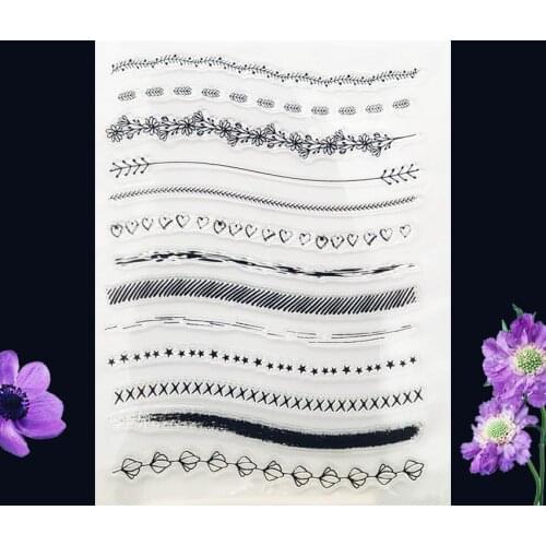 14*18CM Flowers Curve Transparent Seal Clear Stamps Silicone Seal Roller Stamps DIY Scrapbook Album / Card Production Easter