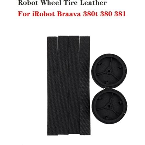 Mopping Robot Wheel Tire Leather Fetal Skin Replacement for iRobot braava 380 380t 320 390 381 390T Mopping Machine 2Pcs/4Pcs