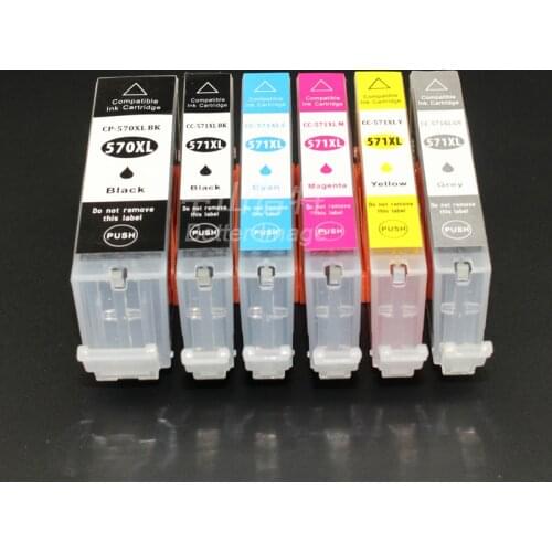 6 Pack Replacement for Canon PGI-570 CLI-571 Ink Cartridges PGI-570XL CLI-571XL MG7750 TS8050 TS8051 TS8052 TS8053 TS9050 TS9055