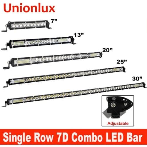 7" 13" 19" 25" 30" Super Slim 7D Offroad Car LED Work Light Bar 60W Combo Beam 20inch LED Bars for Truck SUV ATV Auto Lights