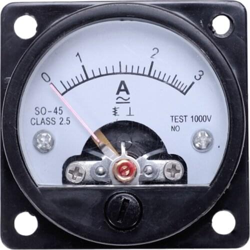 AC 0-3A Round Analog Panel Meter Current Measuring Ammeter Gauge Black CNIM Hot