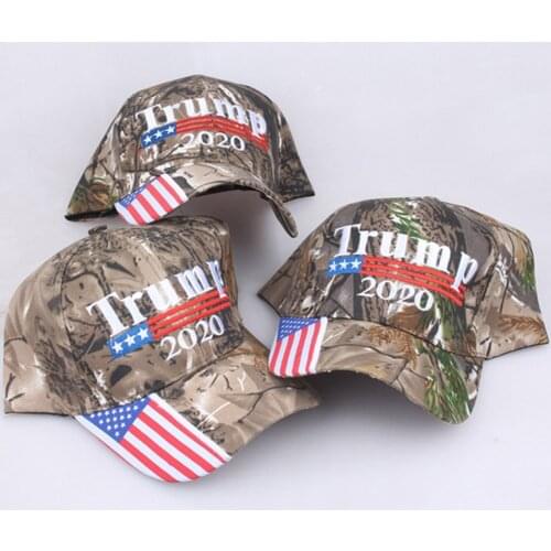 Hot Men Women Camouflage Baseball Hat Visor Trump 2020 MAGA Camo Embroidered Hat Keep Make America Great Again Cap US Stock