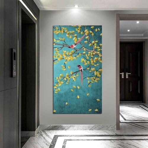 Magpies Leaf Painting Chinese Style Posters And Prints On Unframed Canvas Paintings Wall Decoration For Living Room Syudy Room