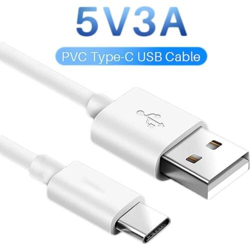 USB Type C Cable For Samsung S20 S10 Plus Xiaomi Fast Charging Wire Cord USB-C Charger Mobile Phone USBC Type-C Cable 1m