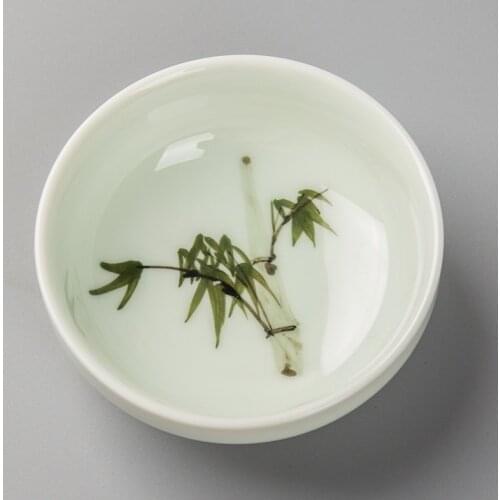 Ceramics Tea Cups Handmade Painted Plant Flower Teacups Moroccan Elegant Porcelain Mugs KungFu Tea Set Tea Ceremony Accessory