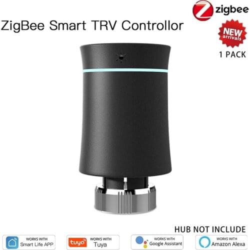 Tuya ZigBee3.0 New Radiator Actuator Valve Smart Programmable Thermostat Temperature Heater TRV Alexa Voice Control