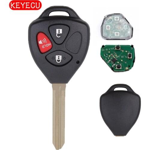 Keyecu Remote Car Key 315Mhz 4D67 Chip for Toyota Pontiac Vibe 2009-2010 Matrix 2009-2010 FCC ID:GQ4-29T TOY43 Blade