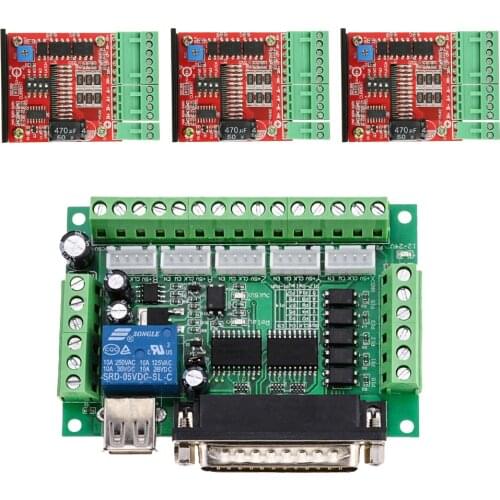 CNC Router Kit 3 Axis, 3pcs TB6600 4.0A stepper motor driver + 5 axis interface board