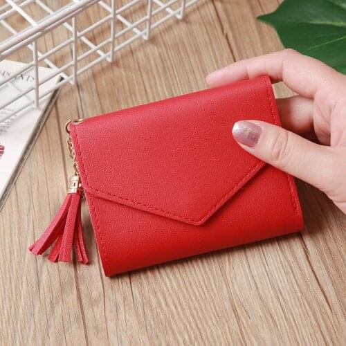 Cute Korean Fashion Women Tassel Hasp Mini Wallet Bank Card Case Coin Pocket Purse Credit ID Card Holders Cover Bag Gift XB237