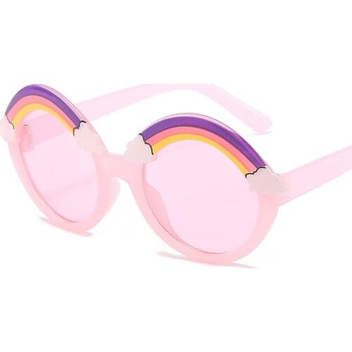 Bohosco Fashion Kids UV Protection Sunglasses Rainbow Round Boys Girls Vintage Children Cute Sun Glasses Classic Goggles Eyewear