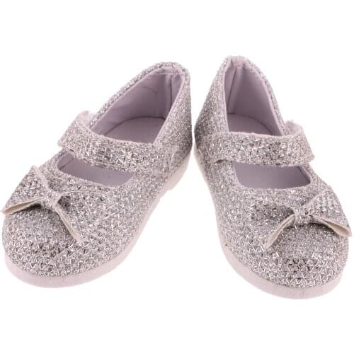 Trendy Silver Bling Bling Shoes Fit 18in. Doll