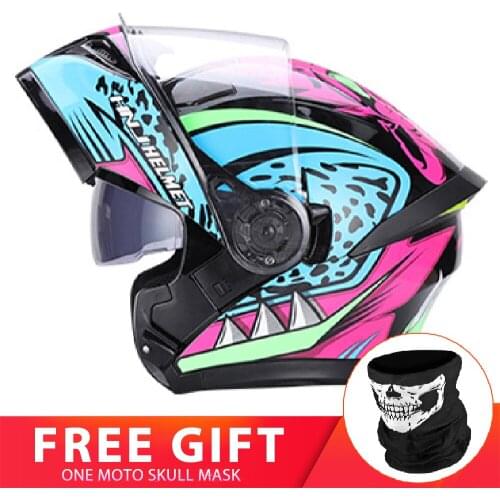 Motorcycle Helmet Women Motocross Moto Modular Flip Up Helmet Dual Lens Helmet Motorbike Racing Moto Casque Capacete Pink Rose