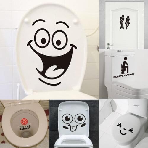 Funny Cute Pattern Toilet Stickers Cartoon Animals for Home Decoration Waterproof Vinyl Mural Art Diy 3d View WC Wall Decals