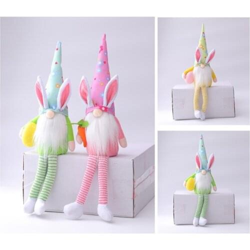 Easter Bunny Gnomes Handmade Swedish Tomte Rabbit PlushToys Ornament Spring Gift Drop shipping