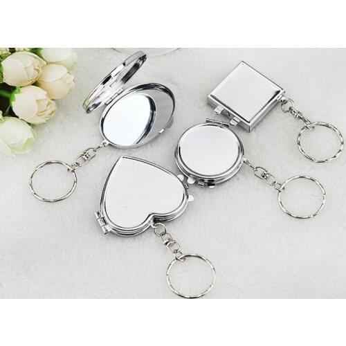 Travel Mini Portable Folding Pocket Compact Makeup Mirror Key Ring Keychain SN097