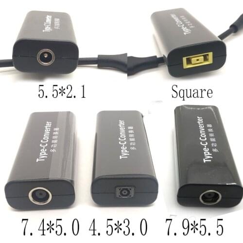 Laptop Power Jack Connector Dc Adapter Charger Converter for Lenovo Hp Asus 7.4*5.0 7.9*5.5mm Female to USB Type C Adaptor Male