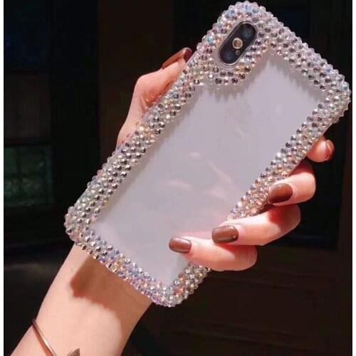 Luxury Diamond Designer Phone Cases For iPhone 12 11 Pro Max Xs Xr 6 7 8 Plus Case Clear Rhinestone Glitter Smartphone Cover