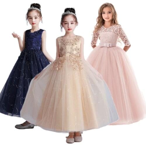 2021 New Evening Dresses For Girls Costume Bridesmaid Dress Wedding Princess Dress Party Children Clothing Vestidos 4-12 Age