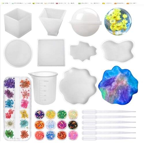 Dry Flower Epoxy Casting Molds Tools Set For Resin Silicone Tools Set Diy Jewelry Craft Making