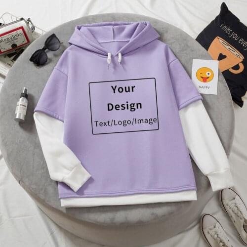 Color Block Sweatshirt Basics Graphic Custom Oversize Hoodie with Your Design Women Men Patchwork Pullover Streetwear Unisex